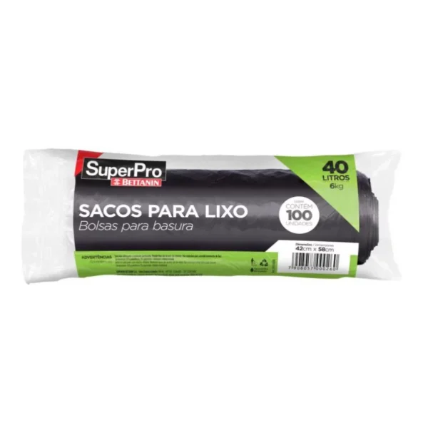Saco de Lixo 40L Preto Bettanin