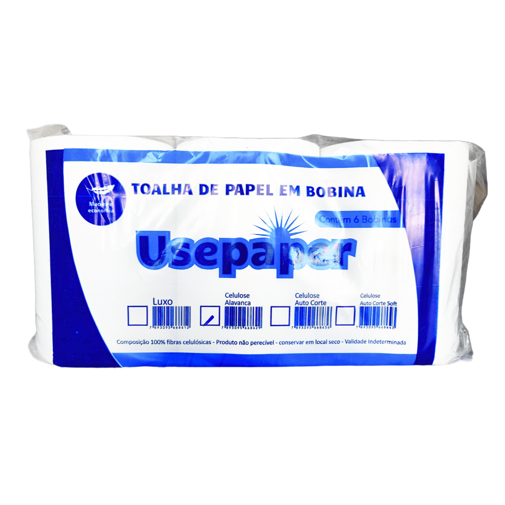 PAPEL TOALHA BOBINA 100% 6X20 C/6 USEPAPER