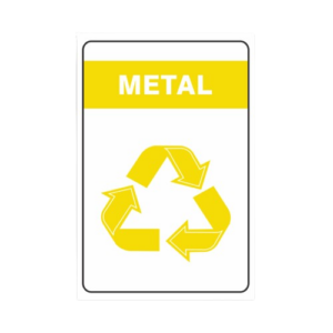 Adesivo para Coleta Seletiva de Metal Amarelo