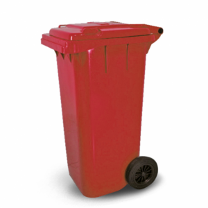Lixeira Vermelha 240L sem Pedal com Rodas Bralimpia