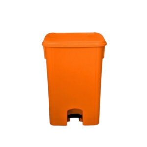 Lixeira Laranja 100L Com Pedal Bralimpia