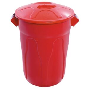Lixeira Vermelha 60L com Tampa JSN